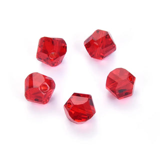 24pcs Adabele Austrian Faceted Helix Spiral Irregular Crystal Beads #5020, Siam Red, 8mm, Hole ID 1.1mm, SSH-805