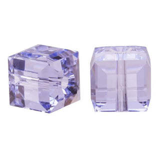 24pcs Adabele Austrian Faceted Cube Crystal Beads #5601, Light Violet, Size Selections: 4mm/6mm/8mm