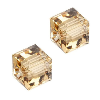 24pcs Adabele Austrian Faceted Cube Crystal Beads #5601, Silver Champagne, Size Selections: 4mm/6mm/8mm