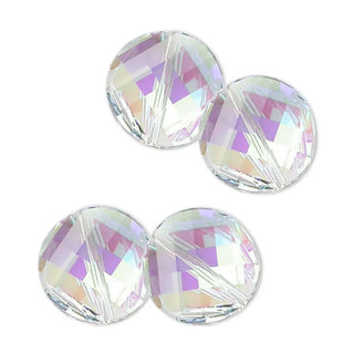 25pcs Adabele Austrian Faceted Flat Round Twist Coin Crystal Beads #5621, Clear AB, 8mm, Hole ID 1mm, SSW802