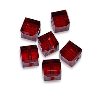 24pcs Adabele Austrian Faceted Cube Crystal Beads #5601, Siam Red, Size Selections: 4mm/6mm/8mm