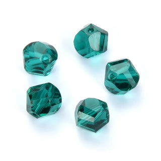 24pcs Adabele Austrian Faceted Helix Spiral Irregular Crystal Beads #5020, Emerald Green, 8mm, Hole ID 1.1mm, SSH-824