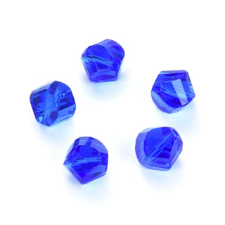 24pcs Adabele Austrian Faceted Helix Spiral Irregular Crystal Beads #5020, Sapphire Blue, 6mm, Hole ID 1mm, SSH-613
