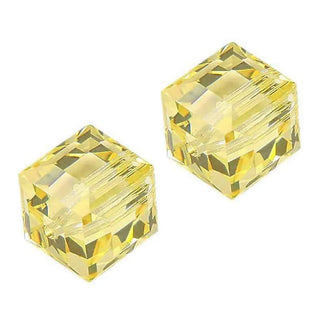 24pcs Adabele Austrian Faceted Cube Crystal Beads #5601, Jonquil Yellow, Size Selections: 4mm/6mm/8mm