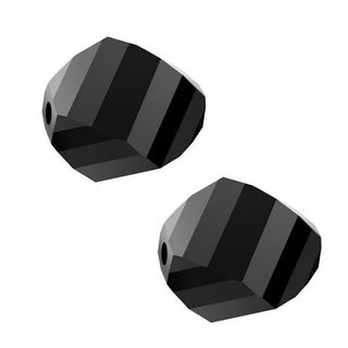 24pcs Adabele Austrian Faceted Helix Spiral Irregular Crystal Beads #5020, Jet Black, 6mm, Hole ID 1mm, SSH-623