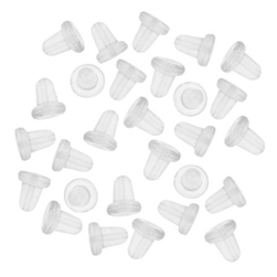 100pcs Hypoallergenic Rubber Bullet Clutch Earring Safety Back Stopper Bullet Style CF203