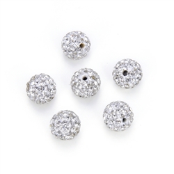 50pcs Adabele Grade A Suncatcher Crystal Clear Rhinestone Pave Disco Ball 6mm Polymer Clay Bead Compatible with Shamballa All Other Jewelry Making DB6-1