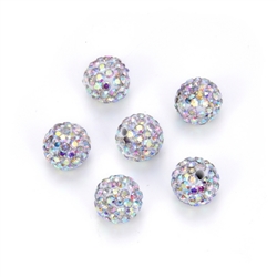 50pcs Adabele Grade A Suncatcher Crystal AB Clear Rhinestone Pave Disco Ball 6mm Polymer Clay Bead Compatible with Shamballa All Other Jewelry Making DB6-2