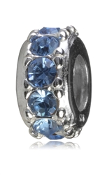 Sterling Silver Charm December Birthstone Lt.Blue Crystal EC097