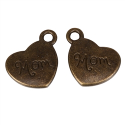 10 x Best Mom Charms 15x12mm Antique Bronze Tone  #MCZ156