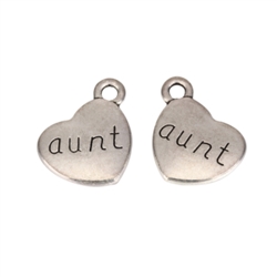 10 x Best Aunt Charms 15x12mm Antique Silver Tone  #MCZ170