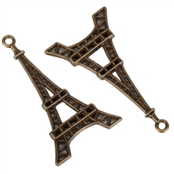 5 x Eiffel Tower Charms 40x25mm Antique Bronze Tone  #MCZ259