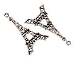 5 x Eiffel Tower Charms 40x25mm Antique Silver Tone  #MCZ260