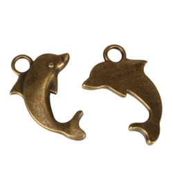 10 x Dolphin Charms 21x11mm Antique Bronze Tone  #MCZ310