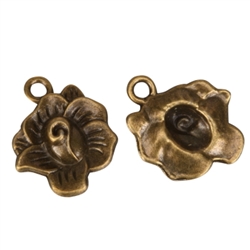 10 x Rose Charms 20x18mm Antique Bronze Tone  #MCZ330