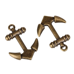 10 x Anchor Charms 22x19mm Antique Bronze Tone  #MCZ362