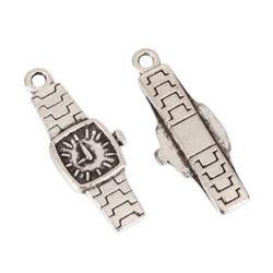 10 x Watch Charms 20x9mm Antique Silver Tone  #MCZ372