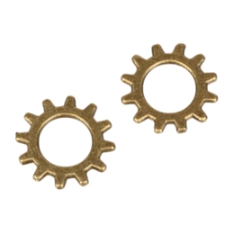 20 x Wheel Charms 12mm Antique Bronze Tone  #MCZ375