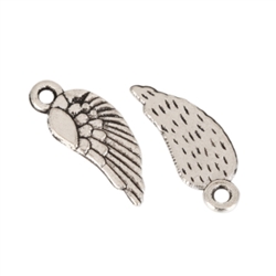 20 x Magic Feather Charms 8x6mm Antique Silver Tone  #MCZ380