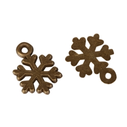 20 x Snowflake Charms 10mm Antique Bronze Tone  #MCZ390