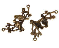 5 x Loving Birds Charms 40x22mm Antique Bronze Tone  #MCZ394