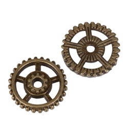 20 x Wheel Charms 17mm Antique Bronze Tone  #MCZ414