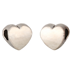 5 x Heart Love Charms 10mm Antique Silver Tone  #MCZ437