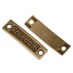 5 x Freedom Charms 35x10mm Antique Bronze Tone  #MCZ451