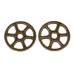 20 x Wheel Charms 20mm Antique Bronze Tone  #MCZ462