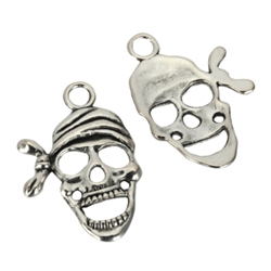 10 x The Day of the Dead Dia De Los Muertos Charms 22x19mm Antique Silver Tone  #MCZ485