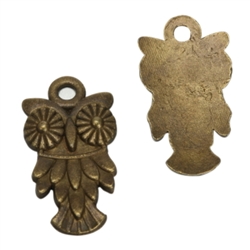 20 x Owl Charms 18x10mm Antique Bronze Tone  #MCZ514