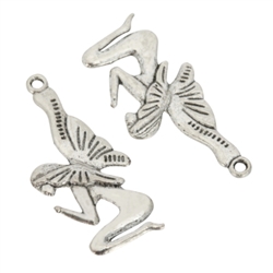 5 x Angel Charms 32x18mm Antique Silver Tone  #MCZ573