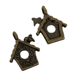 10 x Love House Charms 13mm Antique Bronze Tone  #MCZ595