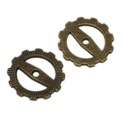 20 x Wheel Charms 20mm Antique Bronze Tone  #MCZ619