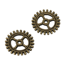 20 x Wheel Charms 12mm Antique Bronze Tone  #MCZ622