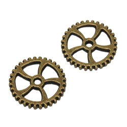 20 x Wheel Charms 18mm Antique Bronze Tone  #MCZ626