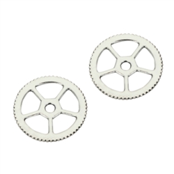 20 x Wheel Charms 13mm Antique Silver Tone  #MCZ629