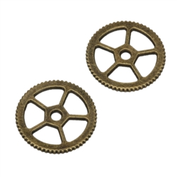 20 x Wheel Charms 13mm Antique Bronze Tone  #MCZ630