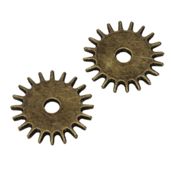 20 x Wheel Charms 18mm Antique Bronze Tone  #MCZ634