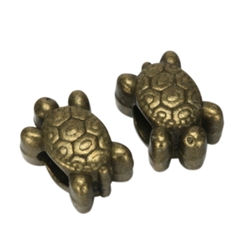 5 x Turtle Longivity Charms 11x9mm Antique Bronze Tone  #MCZ647