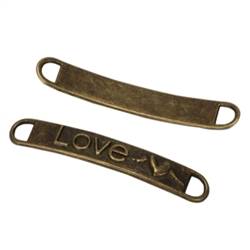 5 x Love Charms Connector 37x5mm Antique Bronze Tone  #MCZ651