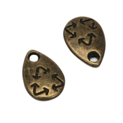 20 x Raindrop Charms 10x6mm Antique Bronze Tone  #MCZ671