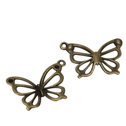 10 x Butterfly Charms 23x17mm Antique Bronze Tone  #MCZ687