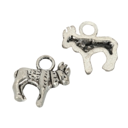 10 x Doggy Charms 15x13mm Antique Silver Tone  #MCZ717