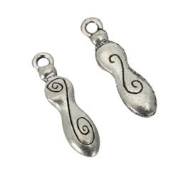 20 x Peanut Charms 17x5mm Antique Silver Tone  #MCZ724