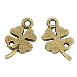 20pcs x 4-Leaf flower Charms 16x10mm Antique Bronze Tone #MCZ748