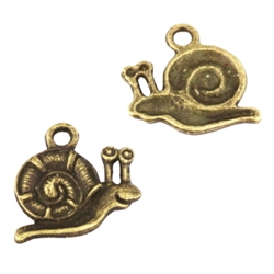 20 Cute Snail Charms 16mm Antique Silver Tone #MCZ766