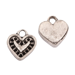 20 Heart Love Charms 9x8mm Antique Bronze Tone #MCZ793