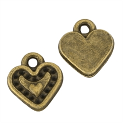 20 Heart Love Charms 9x8mm Antique Bronze Tone #MCZ794