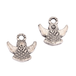 20 Angel Charms 9x7mm Antique Silver Tone #MCZ795